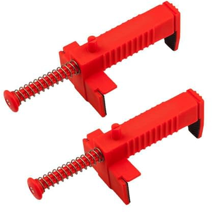BBTISG 2 Stück Ziegellinienschiene, Brick Liner Runner Nivellierwerkzeug Draht Schublade Maurerwerkzeuge Ziegel Klemmen Fixierer Ziegelschnur Clips für den Hochbau (rot)
