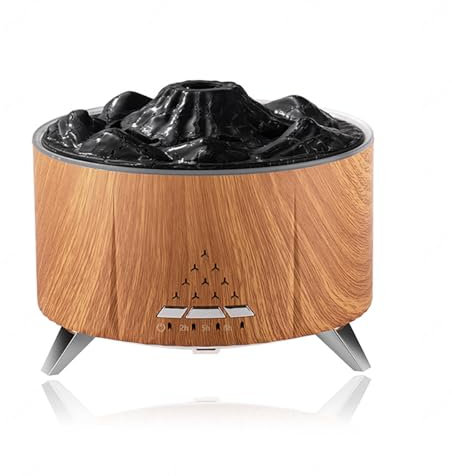 Humificadores De Humedad Difusor de Aroma y humidificador en uno, Humidificador Bebes Bocina Bluetooth, Volcano Vaporizador Humidificador Plantas Interior,Brown