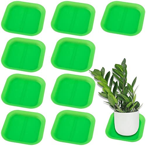 Sanfly Soucoupes pour Plantes, 10 Pièces, Plateau D'égouttement Carré en Plastique, Plus Épais, Plus Robuste, Soucoupes pour Pot De Fleurs, Plateau pour Plantes