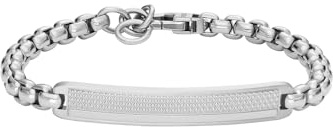 Fossil Knox JF04767040 - Bracelet in Silberfarbenem Edelstahl für Herren, Einheitsgröße, Edelstahl, keine Edelsteine