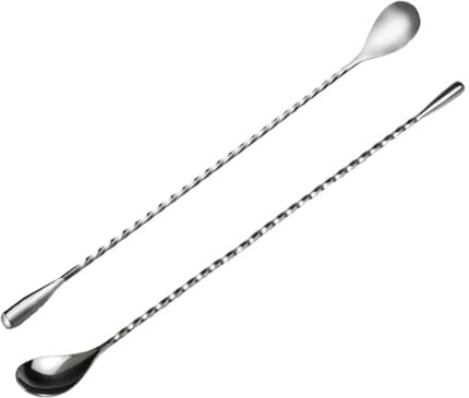 MAGICLULU 2pcs Dripping Spoon Stainless Steel Bar Mixing Spoon Long Handle Cocktail Stirrer for Juice Wine Stirring
