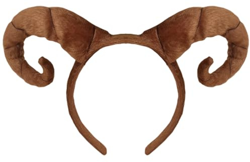 CBLUO Halloween Antilope Corna Fascia Corni di Ariete Cerchi per capelli Fasce Animale Capra Pecora Corna Copricapo Fascia per capelli Donne Vacanze di Natale Festival Parata Cosplay Dress Up