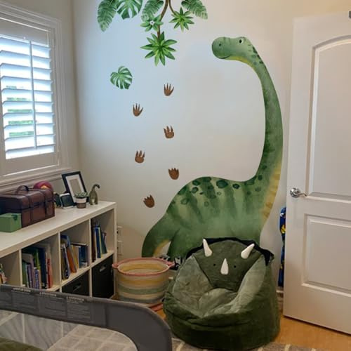 WandSticker4U®- XXL Wandtattoo DINOSAURIER Kinder (139x176 cm) I Große Dino Wandsticker Dschungel Junge & Mädchen I Wandtattoo Dino Kinderzimmer Wanddeko Babyzimmer GROß