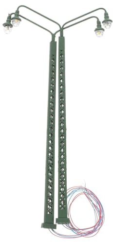 BEBEMOKO 2stücke Miniatur Modellbahn Lampenpfahl Grün Maßstab Led Weißlicht Dekorativ Für Sandtafeln Und Mini Haus Szenen Zubehör Für Modelleisenbahn Spur Und Gebäude Modelle