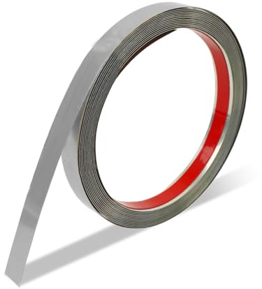 Metallband Selbstklebend, Edelstahl Silber Zierleisten Selbstklebend, Edelstahlformleiste 5m lang, 1,5cm Breit für Kantenschutz Wand, Türrahmen, Fliesen