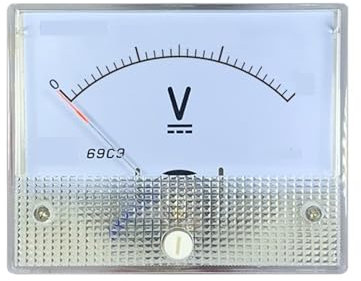 MRVAKDYDI Pannello amperometrico Amperometro, Voltmetro CC 69C9 analogico 80x64mm Intervalli di Tensione Multipli da 5V a 500V(DC 30V)