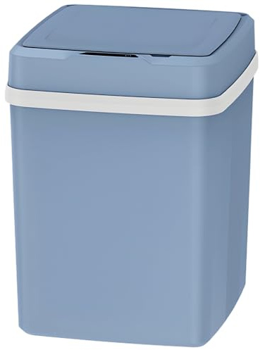 Cubo de basura automático con sensor de 12 L, azul, con diseño impermeable, batería de litio integrada, sin contacto para cocina y baño