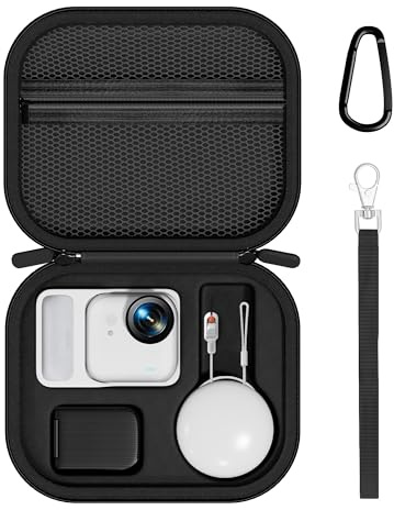 ProCase Funda de transporte para Insta360 GO Ultra Standard, bolsa de viaje portátil rígida con correa de muñeca para accesorios de cámara de acción GO Ultra, color negro