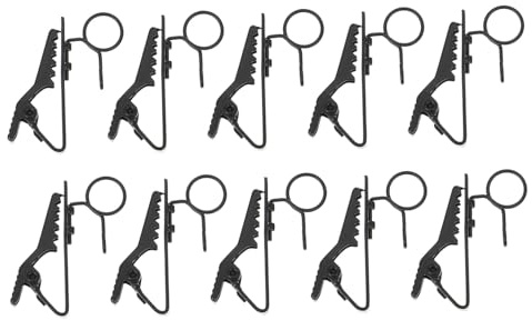HAWILLOSCH 10pcs Iron Microphone Clips Large Ring 8.5mm Matte Lapel Mic Clip Accessories for Professional Lavalier Microphones Suitable for Recording and Broadcasting
