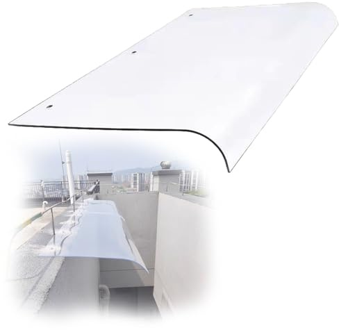 Marquise de Porte Exterieur Auvent Transparent Pavilion, Auvent Rigide Étanche À La Pluie pour Entrée De Garage/Magasin, Marquise Extérieure pour Fenêtre De Maison(L 105CM x W 60CM.)