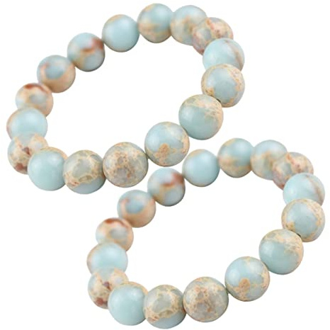 smycken Blue Ball Armband Bead Girls Decor Beaded Natural Miss Round Beads