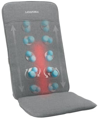 LANAFORM CozyShiatsu – Shiatsu-Massagesitz – Massage-Sitzbezug für Zuhause und Büro – Massageköpfe aus weichem Silikon – Wärme für die Lendenwirbelsäule aktivierbar – geeignet für Bürostühle,