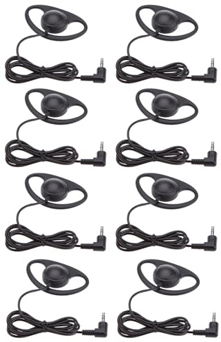 Jectse Casque Mono-Oreille, Casque Mono Léger avec Coussin d'oreille Souple et Prise 3,5 Mm en Forme de L, pour Guide Touristique de Jeu de Centre D'appels Cours en Ligne (8PCS)