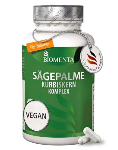 BIOMENTA complejo de palma enana americana + calabaza - 90 cápsulas de calabaza de palma enana americana en dosis altas con extracto de tomate (licopeno/licopeno), beta sitosterol