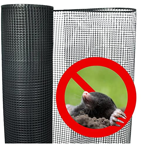 Noor Maulwurfgitter 1,2 x 50 m, 320 g/m² – schwarz | Verrottungssicheres Schutznetz gegen Gartenschäden durch Maulwürfe – ideal unter Rasen und Beeten