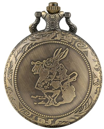 Orologio da tasca uomo, romantico bronzo orologio da tasca Alice nel paese delle meraviglie carino orologi, regali per gli uomini - Jlyshop orologio da tasca