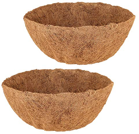 LUTER 30cm Paquete De 2 Redondo Forro De Fibra De Coco para Colgar Cesta Forro De Cesta De Planta Gruesa Preformada para Hogar Jardín Planta Flores Maceta De Vid
