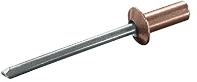 GOEBEL® - 500 x Becher-Blindnieten Kupfer/Edelstahl A2 (V2A) (Ø x L) 4,0 x 10,0 mm Flachkopf - Dicht-Becherblindniete Becher Blindniete Dichtblindniete Bechernieten Dichtnieten CUP