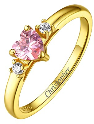 Bestyle Damen Ring Silber 925 Personalisiert Mondstein Fingerring Mit Gravur