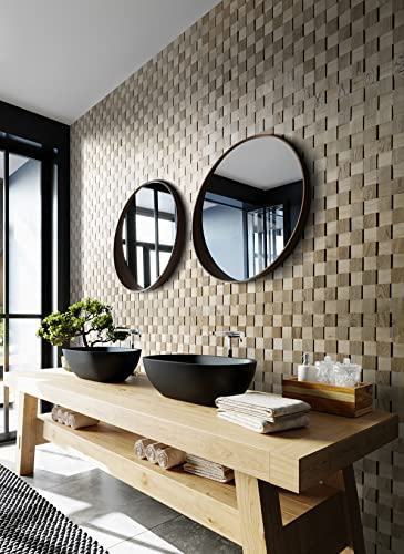 Wooden Wall Design Revêtement mural en bois - Aspect 3D - Panneaux muraux en bois de chêne naturel Modèle Chess (1 m²)