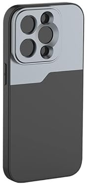 MOJOGEAR 17mm lens case for iPhone 14 Pro Max – Thread for macro lens, telephoto lens, anamorphic lens or DOF adapter – Sturdy case – Black/Gray