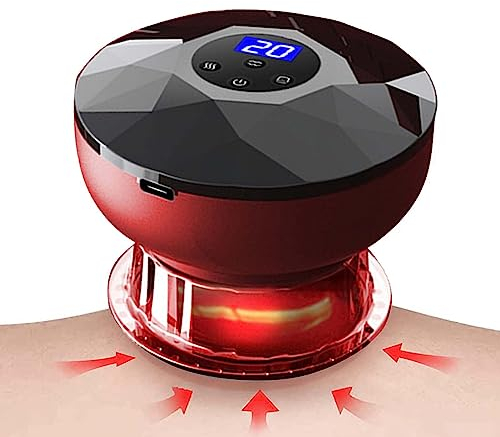 Acboor Ventouse Cellulite Electrique, (12 Vitesses Réglables) Ensemble Ventouses Electrique Masseur Ventouses Sous Vide Ensemble Thérapie Ventouses Electrique Intelligent avec Lumière Rouge