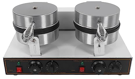 Doppel-Waffeleisen 2400W, Schnelles Aufheizen Antihaftbeschichtung isolierter Griff Kommerzielle Waffelmaschine für leckere Waffeln Waffeleautomat Waffeln Maschine (EU-Stecker 220 V)