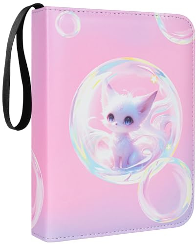Álbum de recortes para tarjetas, álbum de entrenador, álbum de tarjetas, resistente al agua, colección de álbumes, 400 bolsillos, cuadernos para tarjetas coleccionables, Rosa