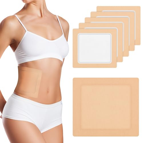 ACWOO Rizinusöl Packungen,5PC Castor Oil Pack Kit, Rizinusöl-Packung für die, Leer Rizinusöl Bio, Selbstklebende Rizinusölpackung für hilft beim Schlafen,Verdauung, Verstopfung,22 * 19.5CM(Ohne Öl)