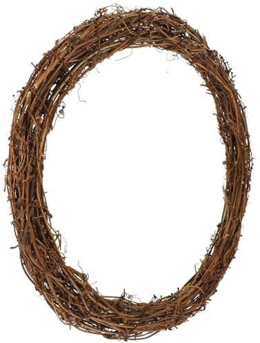 DEARMAMY 30 cm Natürlicher Weinrebenkranz Rustikaler Ringkranz Natürlicher Getrockneter Runder Kranz Für Weihnachtskranz Türgirlande Heimdekoration Hängedekoration