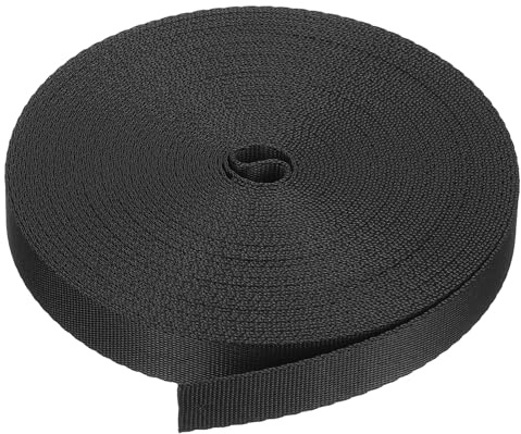 PATIKIL 12 Yards de Sangle, Sangle en Polypropylène de 5/8 Pouce Rouleau de Sangle Lourde pour Chaises pour l'Intérieur et l'Extérieur, Escalade DIY, Artisanat, Noir