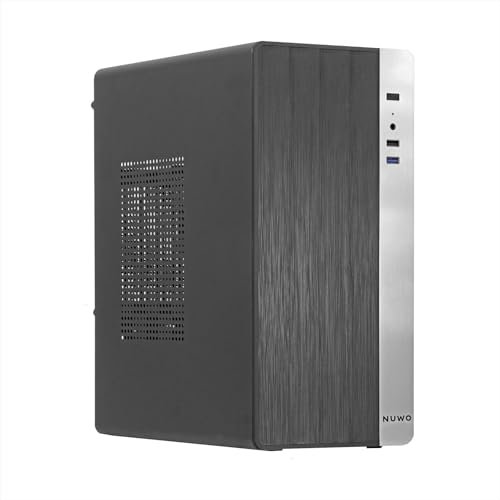 Nuwo Quartz Q100 Case Compatto Micro-ATX Mini-ITX per PC Desktop Office Mini Tower mATX 0.60MM SPCC, USB 3.0, Senza Alimentatore, Nero