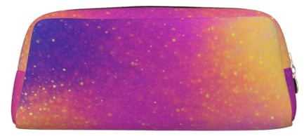 ASPOIJHN Buntes Starlight vielseitiges Leder-Federmäppchen, stilvolle Aufbewahrungstasche für Schule, Büro, Schreibwaren, Kosmetiktasche, Münzen, gold, Einheitsgröße, Krawattenetui