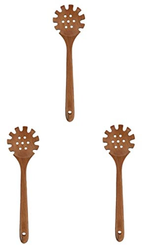 Alipis 3 Pièces cuillère à nouilles serveur à spaghetti nouilles jajangmyeon nouilles japonaises cuillère à spaghetti Louche à spaghetti ustensiles de cuisine passoire de cuisine Hêtre