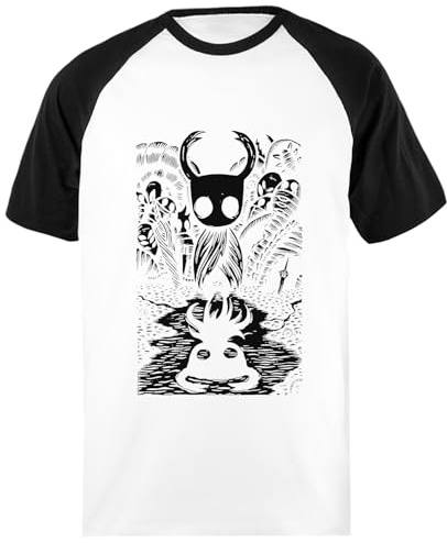 Ghost Knight Hollow Knight Camiseta Unisex De Béisbol Camisa De Manga Corta Blanca Y Negra