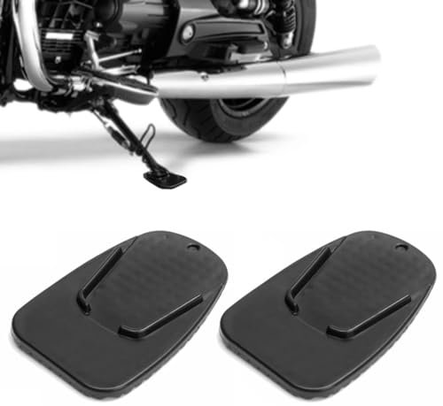 Piastra allargata staffa laterale antiscivolo universale per moto, 2PCS Supporto Cavalletto Laterale Moto Antiscivolo, Supporto Cavalletto Moto, Supporto Cavalletto Laterale Scooter, 9x6cm, nero