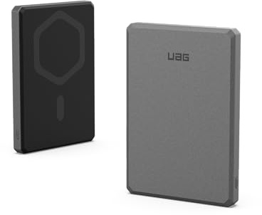 URBAN ARMOR GEAR UAG SRGE Batterie externe 5000 mAh 20 W USB-C Slim Magnétique sans fil Charge rapide Compatible avec iPhone 17, Samsung Galaxy S26, Noir/Gris
