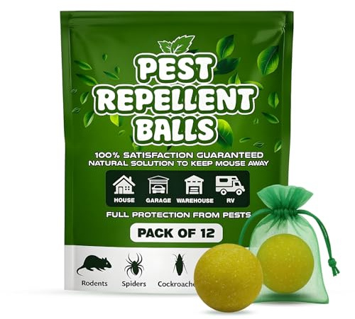 PRICE BEATER Advanced Rat & Mouse Repellent Balls – Natural Peppermint Oil Formula – Long-Lasting Indoor/Outdoor Moth Balls – Eco-Friendly, Pet-Safe Rodent Deterrent - 12 Pack