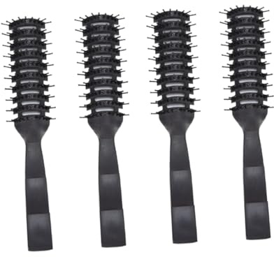 PENIKOKO 4 Stück Haarkamm aus Abs Kunststoff Leichter Massagekamm mit Rutschfestem Griff für Friseure und Heimgebrauch Schwarz Zarte und Tragbare Haarpflege