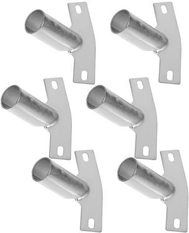BESTYASH 6pcs Metal Bracket Connector Broom Handle Adapter for Poles Replacement Floor Cleaning Brush Accessories