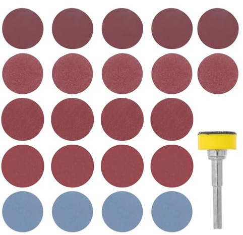 DIKACA Set 100 Dischi Abrasivi Flockati Multigrana 100/180/240/1500, Mini Dischi Abrasivi Rotondi per Trapano e Levigatrice, Accessori per Levigatura Metalli, Legno e