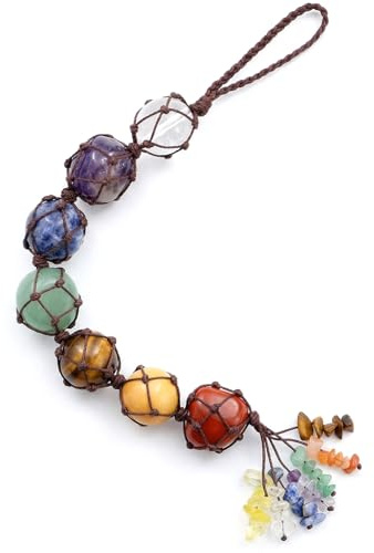 Bdfgh 7 Chakras Healing Crystals Positive Energy Natural Gemstones Spiritual Gifts for Women Polished Tumbled Stones Gifts Sun Catchers for Women Car Hanging Window Decor Meditation Ornaments