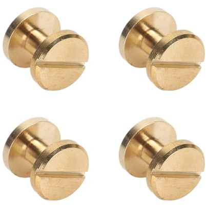 RASTKY 50 Set di Rivetti in Ottone Resistenti Alla Ruggine e All'ossidazione per Rilegature in Pelle, Decorazioni Artigianali Fai da Te, Rivetti a Vite da 10 Mm per Applicazioni di Materiali