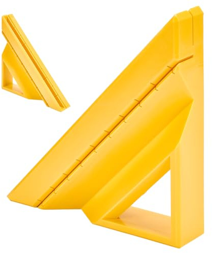 UNICRAFTALE Guide Coupe Carrelage Doré pour Plinthes Angle de 45 Degrés Outil de Coupe de Bordure 19x19cm Manuel en Plastique ABS pour Coupe Onglet Carreau Scie Humide Crédence Salle de Bain Coin