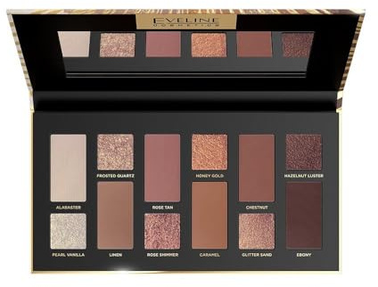 Eveline Cosmetics Variété 12er Lidschatten-Palette, Timeless Bronze Edition - klassische Farben, lange Haltbarkeit und Pigmentierung