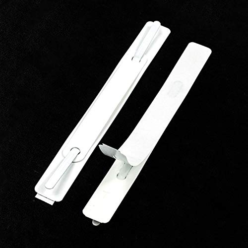 LEO’s - 100 Stück Abheftmechanik 3-teilig selbstklebend in Weiß, Abheftstreifen Heftzungen zum Kleben Grundplatte 150 x 16 mm - Selbstklebende Heftstreifen für Mappen, Ordner, Hefte und Akten