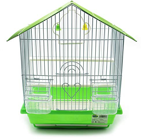 BPS Vogelkäfig Voliere Sittich Kanarienvögel mit Futterstelle Tränke Saltado Sitzstangen zum Ausruhen zufällige Farbe 23 x 30 x 39 cm BPS-1231