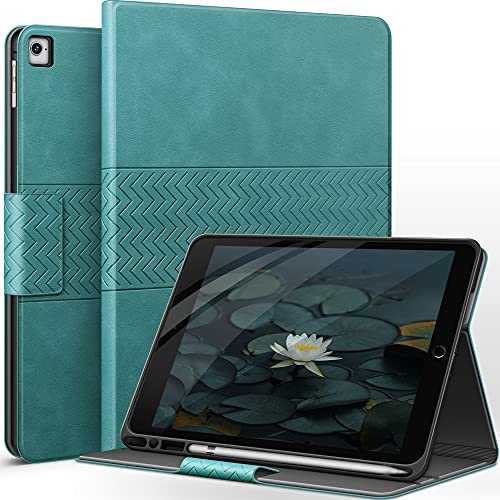 AUAUA Hülle für iPad 9.7 Zoll 6. Generation 2018/5. Generation 2017/ iPad Air 2/ Air 1, mit Stifthalter, Auto Schlaf/Aufwach Funktion (Grün)