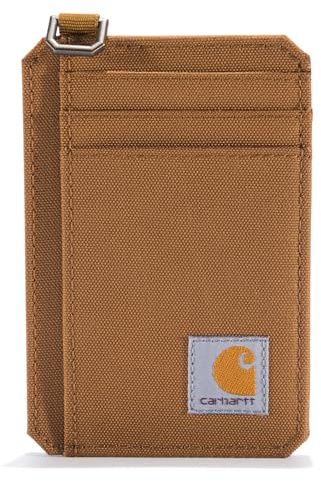 Carhartt Men's Nylon Duck Slim Front Pocket Wallets, Brown