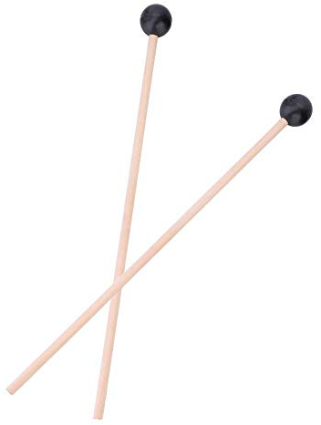 Tomotato 1 Paar Marimba Drumsticks Schlägel Gummi Marimba Schlägel mit Holzgriff Glockenspiel Schlägel Gummischlägel Stöcke für Xylophon Marimba Glockenspiel
